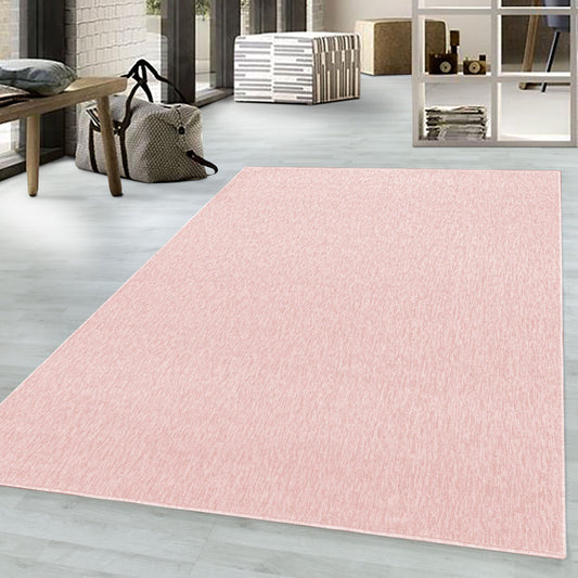 Nizza Vloerkleed – Roze – Laagpolig & Effen Design