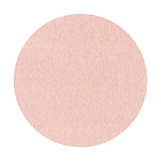 Nizza Rond Vloerkleed – Roze – Laagpolig & Effen Design