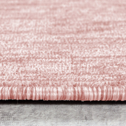 Nizza Rond Vloerkleed – Roze – Laagpolig & Effen Design