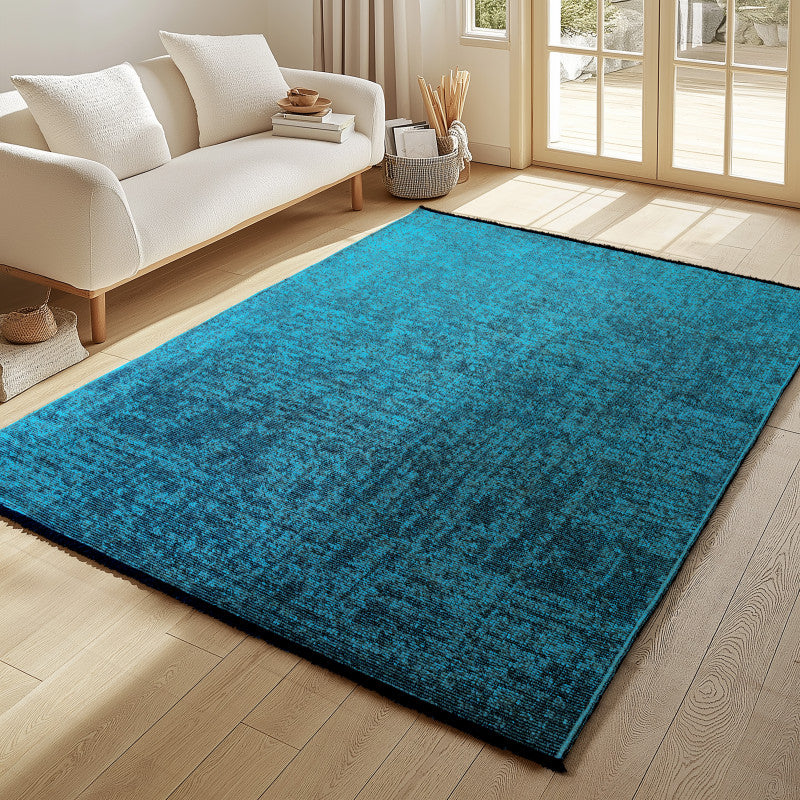 Space – Petrol Vintage Look – Laagpolig Vloerkleed