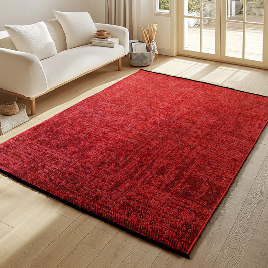 Space – Rood Vintage Look – Laagpolig Vloerkleed