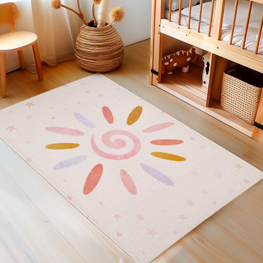 Play – Kindervloerkleed – Zon – Laagpolig – Anti-Allergisch & Anti-Slip
