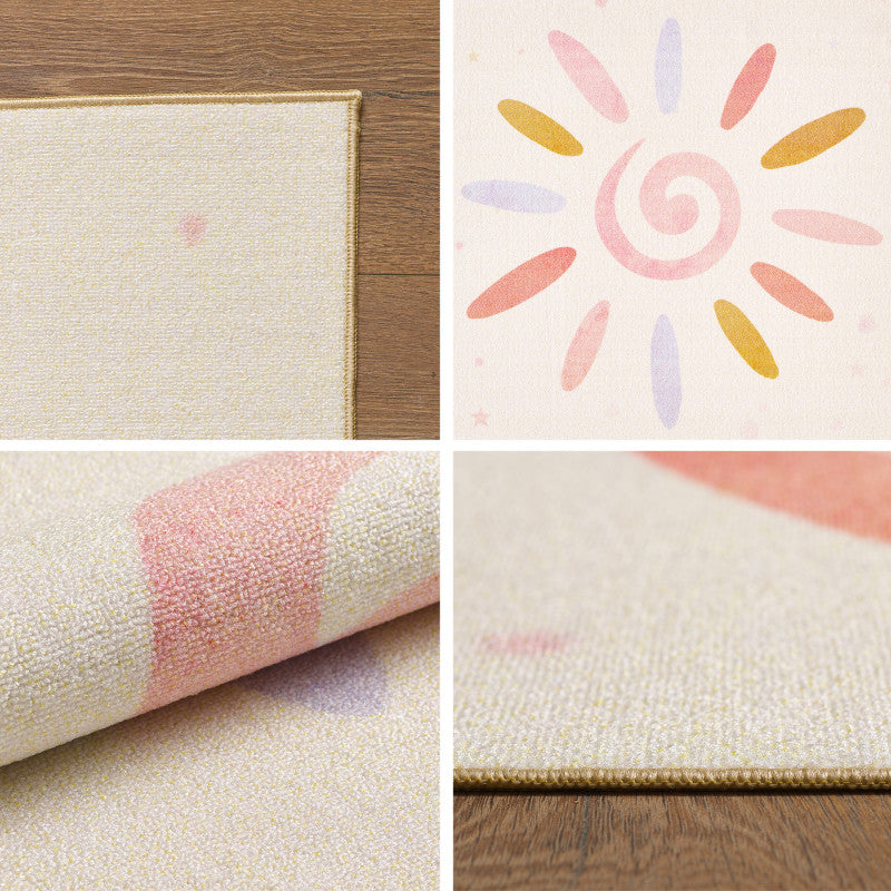 Play – Kindervloerkleed – Zon – Laagpolig – Anti-Allergisch & Anti-Slip