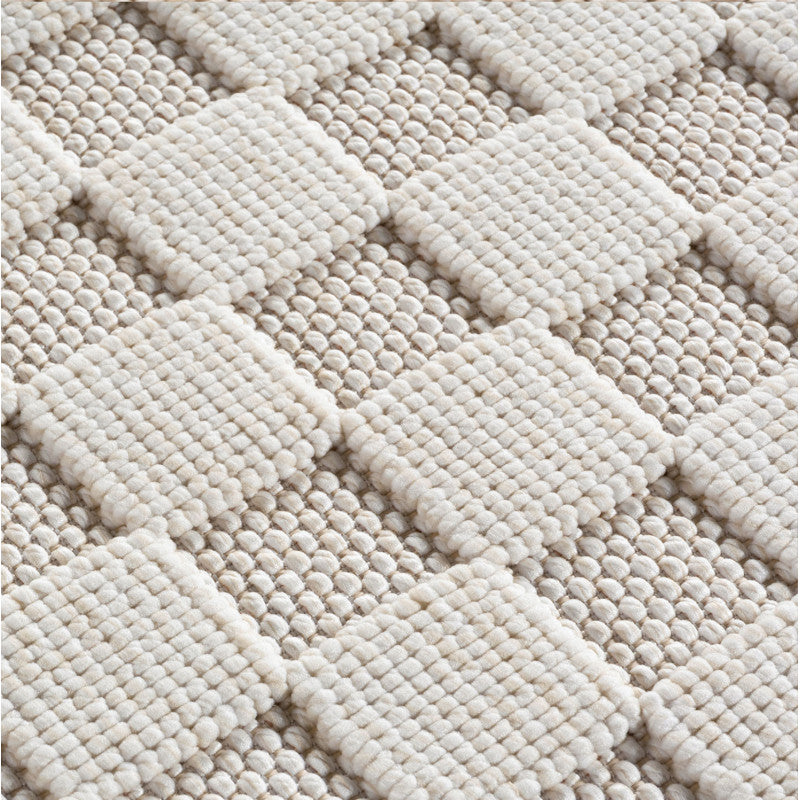 Helix Vloerkleed – Crème – Wollook Bouclé Design – Japandi Laagpolig Vloerkleed
