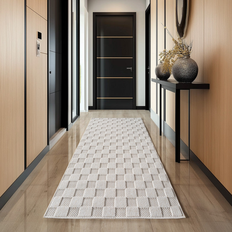 Helix Vloerkleed – Crème – Wollook Bouclé Design – Japandi Laagpolig Vloerkleed