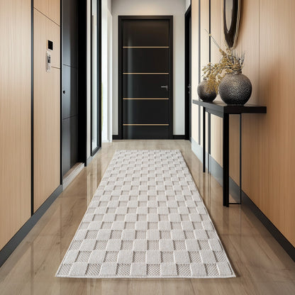 Helix Vloerkleed – Crème – Wollook Bouclé Design – Japandi Laagpolig Vloerkleed