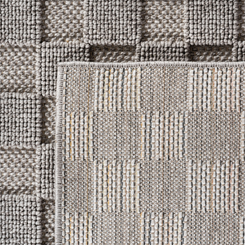 Helix Vloerkleed – Grijs – Wollook Bouclé Design – Japandi Laagpolig Vloerkleed