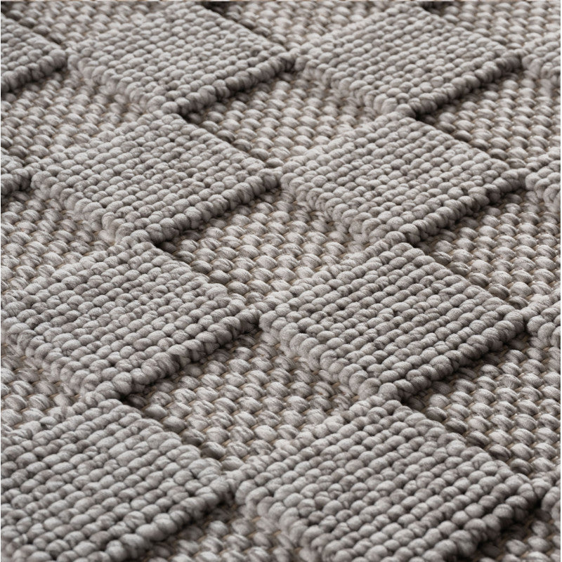 Helix Vloerkleed – Grijs – Wollook Bouclé Design – Japandi Laagpolig Vloerkleed