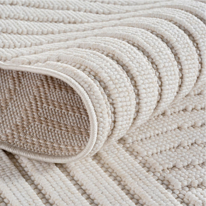 Helix Vloerkleed – Crème – Japandi Look – Laagpolig Vloerkleed