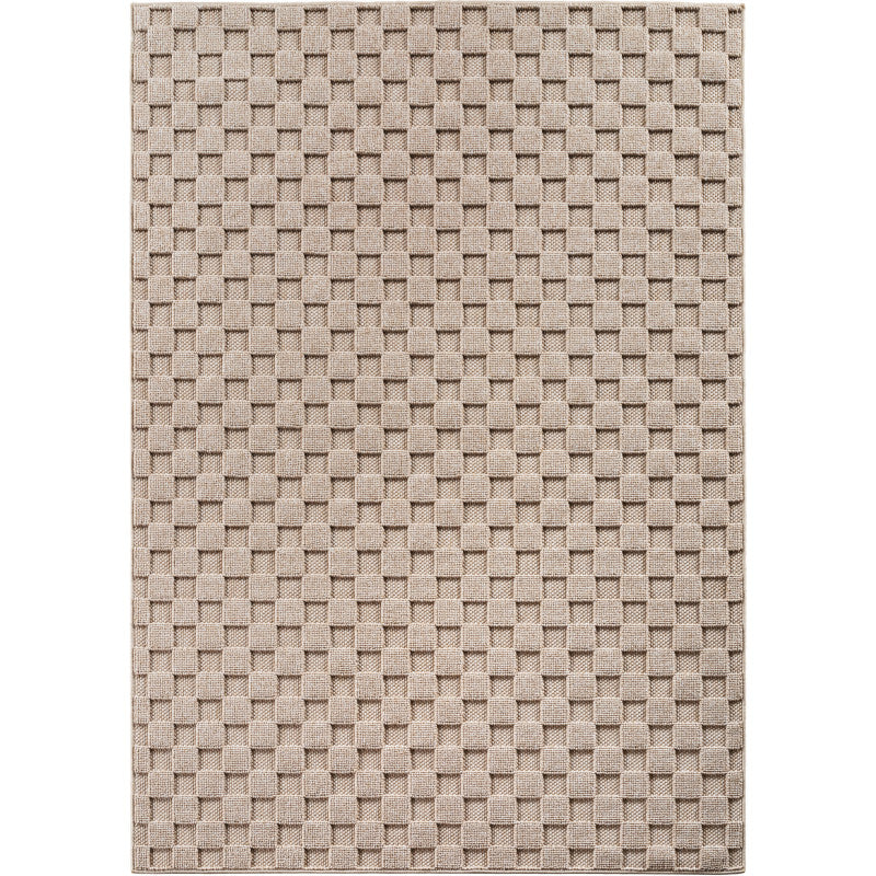 Helix Vloerkleed – Beige – Wollook Bouclé Design – Japandi Laagpolig Vloerkleed