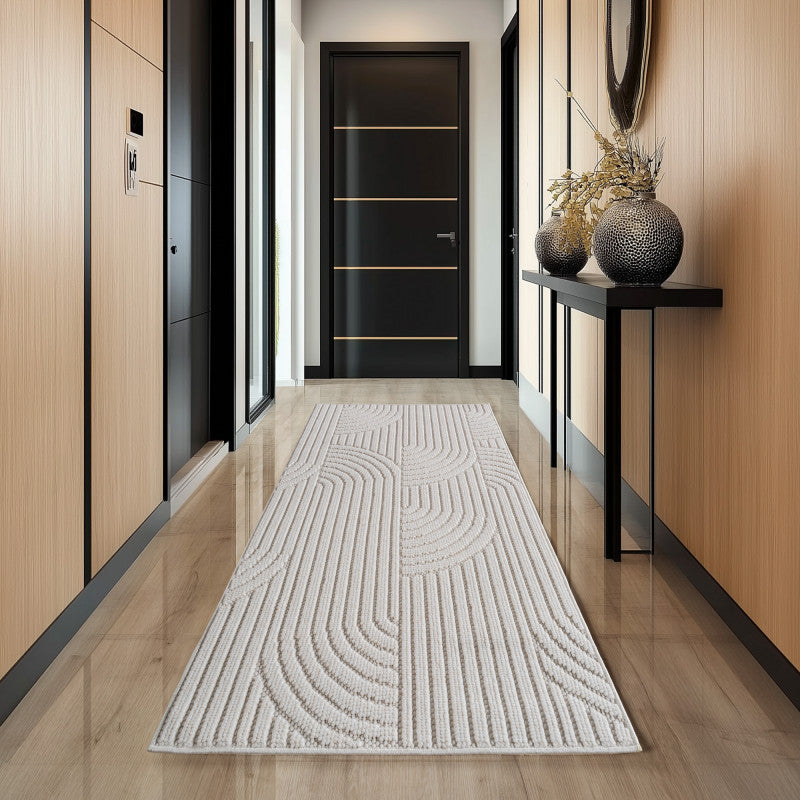 Helix Vloerkleed – Crème – Japandi Look – Laagpolig Vloerkleed