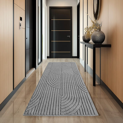 Helix Vloerkleed – Grijs – Japandi Look – Laagpolig Vloerkleed