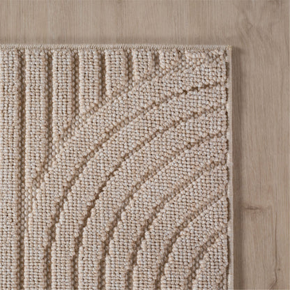 Helix Vloerkleed – Beige – Japandi Look – Laagpolig Vloerkleed