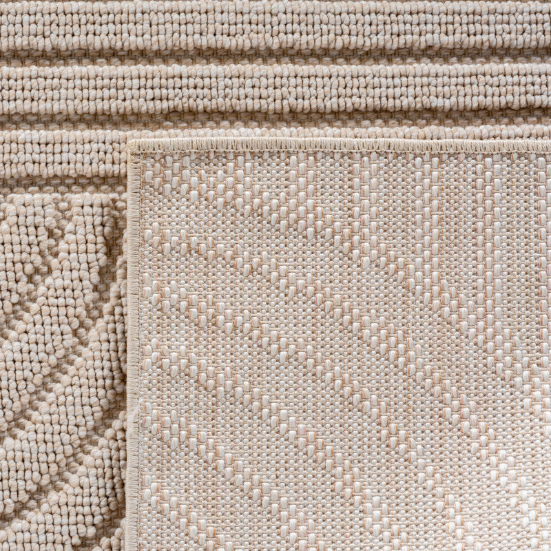 Helix Vloerkleed – Beige – Japandi Look – Laagpolig Vloerkleed