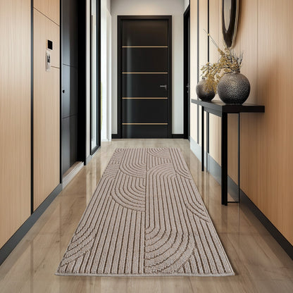 Helix Vloerkleed – Beige – Japandi Look – Laagpolig Vloerkleed