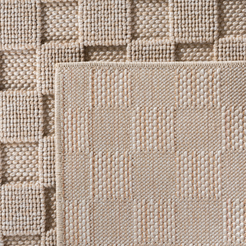 Helix Vloerkleed – Beige – Wollook Bouclé Design – Japandi Laagpolig Vloerkleed