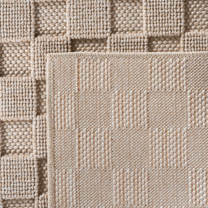 Helix Vloerkleed – Beige – Wollook Bouclé Design – Japandi Laagpolig Vloerkleed