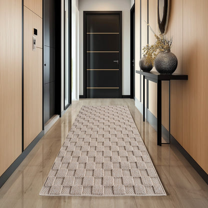 Helix Vloerkleed – Beige – Wollook Bouclé Design – Japandi Laagpolig Vloerkleed