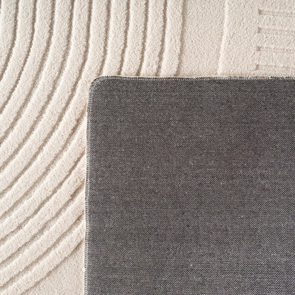 Pompei Arco Ivory – Booglijn Details – Laagpolig Vloerkleed