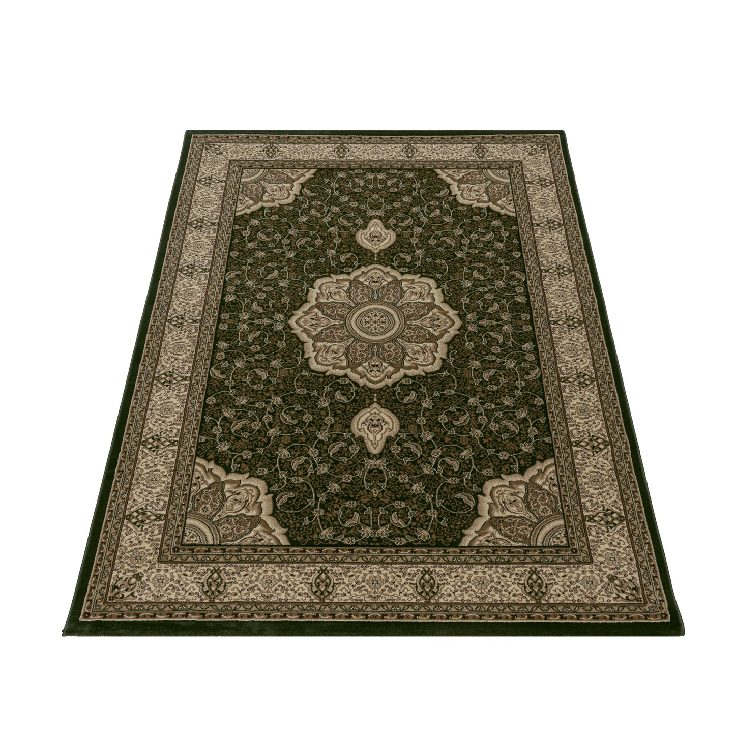 Kashmir – Klassiek Vloerkleed – Groen/Beige