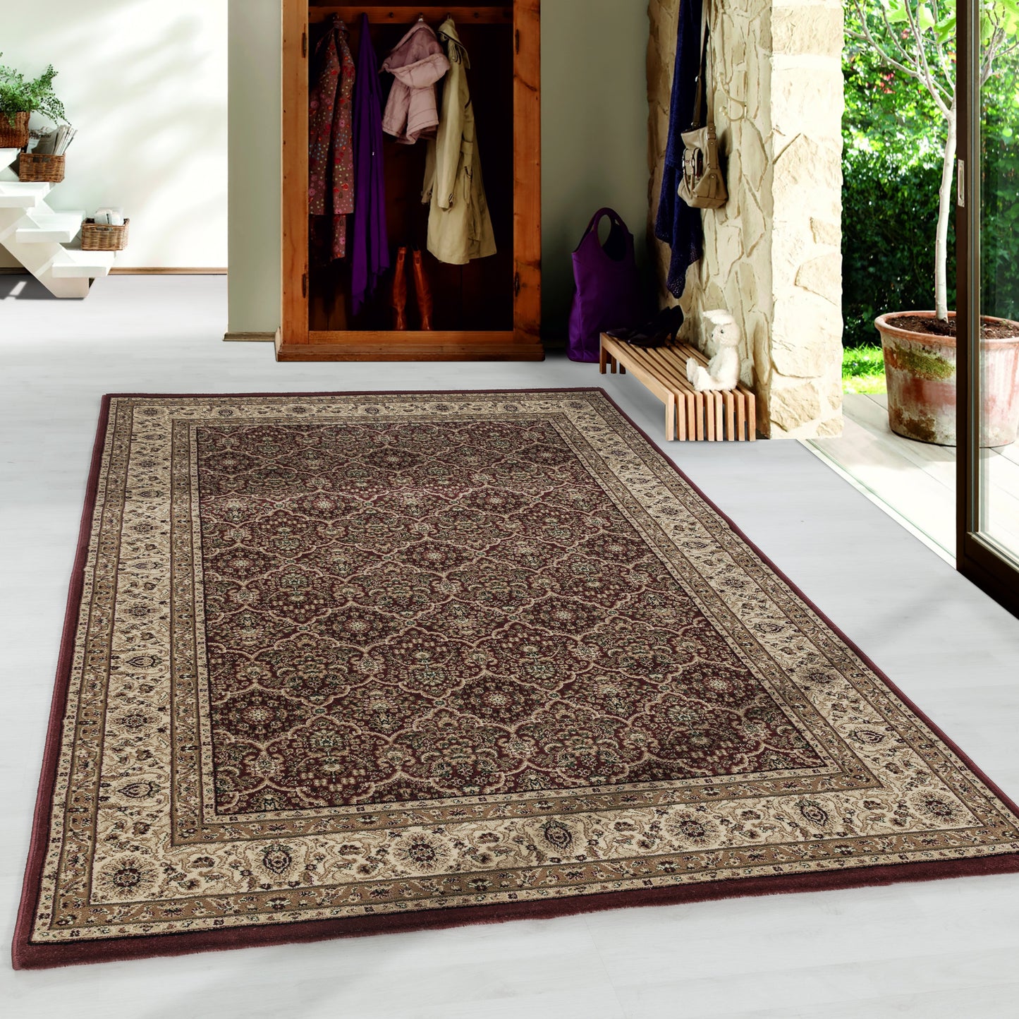 Teheran – Klassiek Vloerkleed – Rood/Beige
