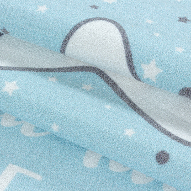 Play – Kindervloerkleed – Little Star Blauw – Laagpolig – Anti-Allergisch & Anti-Slip