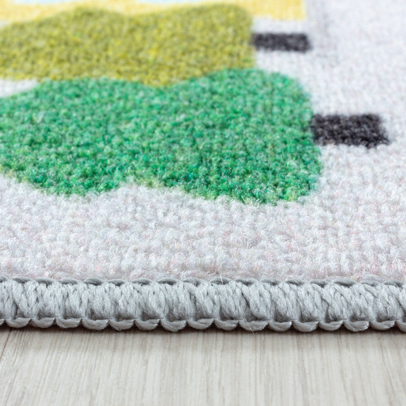 Play – Kindervloerkleed – Verkeer Grijs – Laagpolig – Anti-Allergisch & Anti-Slip