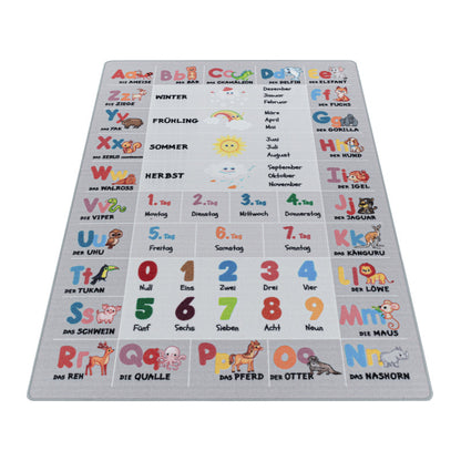 Play – Kindervloerkleed – Alfabet – Laagpolig – Anti-Allergisch & Anti-Slip