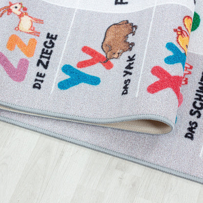 Play – Kindervloerkleed – Alfabet – Laagpolig – Anti-Allergisch & Anti-Slip