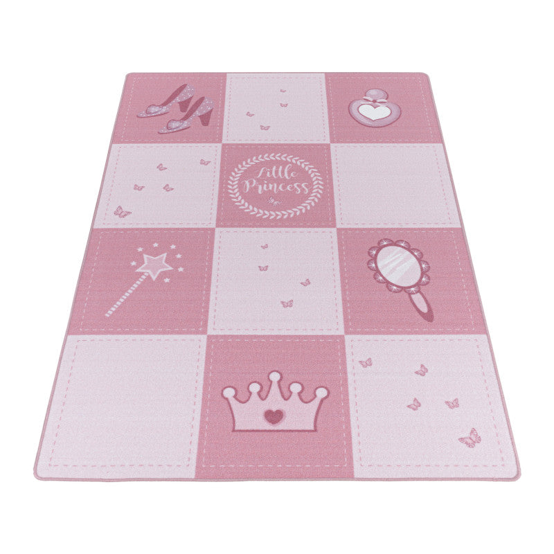 Play – Kindervloerkleed – Little Princess Roze – Laagpolig – Anti-Allergisch & Anti-Slip