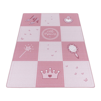 Play – Kindervloerkleed – Little Princess Roze – Laagpolig – Anti-Allergisch & Anti-Slip