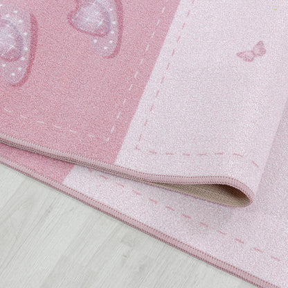 Play – Kindervloerkleed – Little Princess Roze – Laagpolig – Anti-Allergisch & Anti-Slip