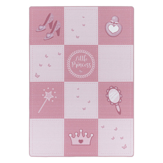 Play – Kindervloerkleed – Little Princess Roze – Laagpolig – Anti-Allergisch & Anti-Slip