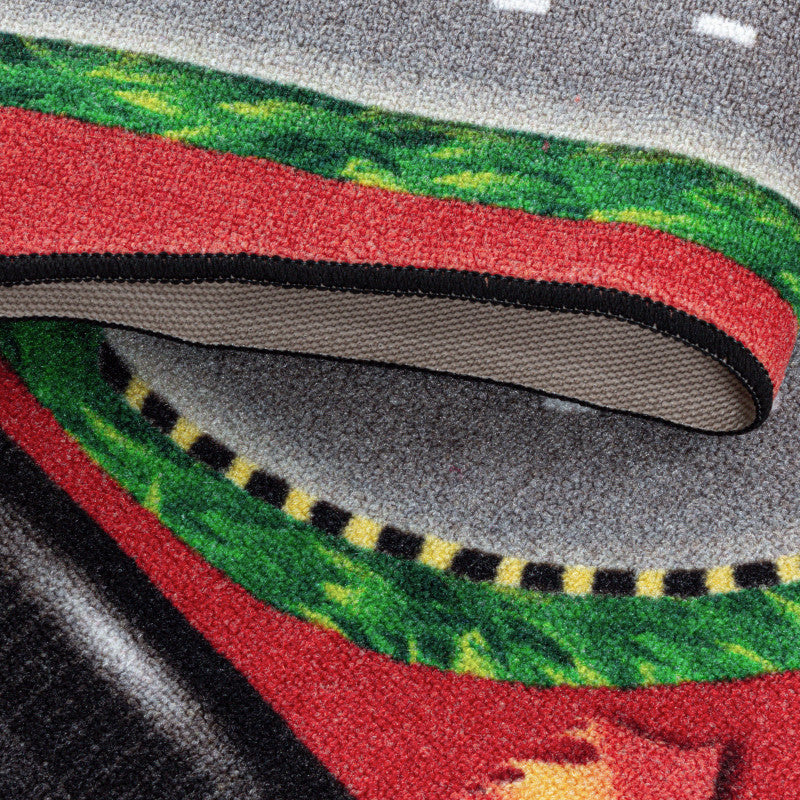 Play – Kindervloerkleed – Raceauto Rood – Laagpolig – Anti-Allergisch & Anti-Slip