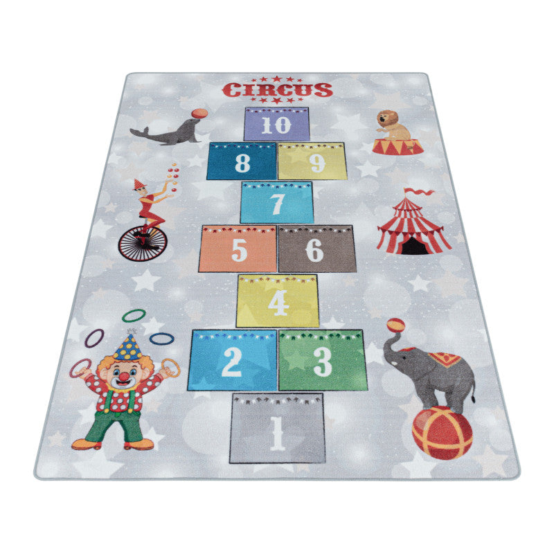 Play – Kindervloerkleed – Hinkelen Circus – Laagpolig – Anti-Allergisch & Anti-Slip