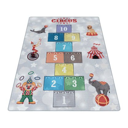Play – Kindervloerkleed – Hinkelen Circus – Laagpolig – Anti-Allergisch & Anti-Slip