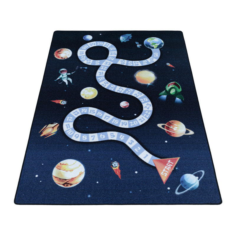 Play – Kindervloerkleed – Ruimte – Laagpolig – Anti-Allergisch & Anti-Slip
