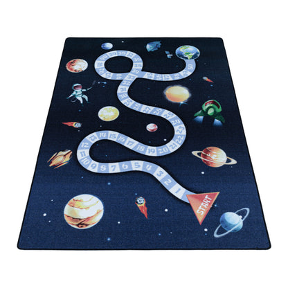 Play – Kindervloerkleed – Ruimte – Laagpolig – Anti-Allergisch & Anti-Slip