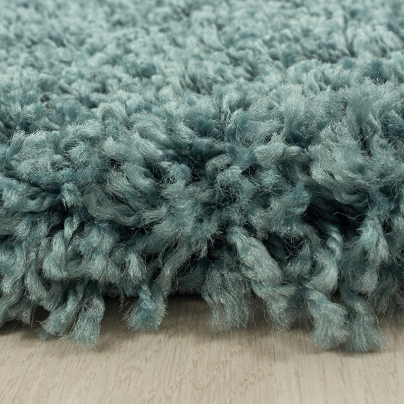 Sydney – Hoogpolig Vloerkleed – Aqua – Effen Design