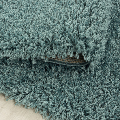 Sydney – Hoogpolig Vloerkleed – Aqua – Effen Design