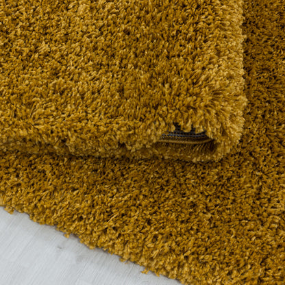 Sydney – Hoogpolig Vloerkleed – Goud – Effen Design