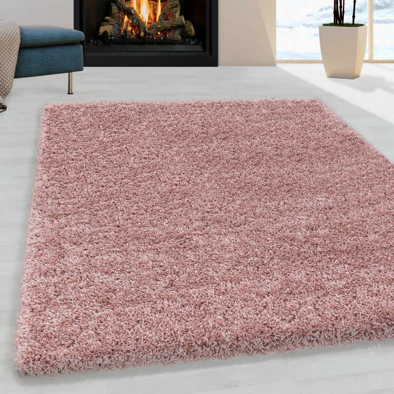 Sydney – Hoogpolig Vloerkleed – Roze – Effen Design