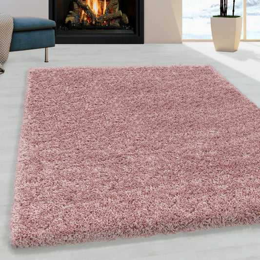Sydney – Hoogpolig Vloerkleed – Roze – Effen Design
