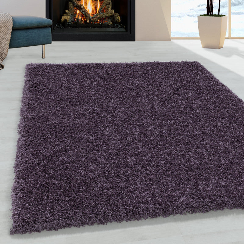 Sydney – Hoogpolig Vloerkleed – Paars – Effen Design