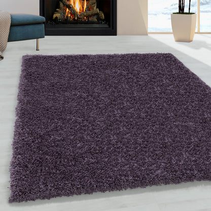 Sydney – Hoogpolig Vloerkleed – Paars – Effen Design