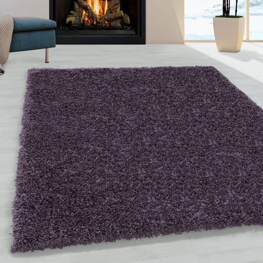 Sydney – Hoogpolig Vloerkleed – Paars – Effen Design
