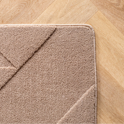 Pompei Quadro Taupe – Geometrisch Blokdesign – Laagpolig Vloerkleed