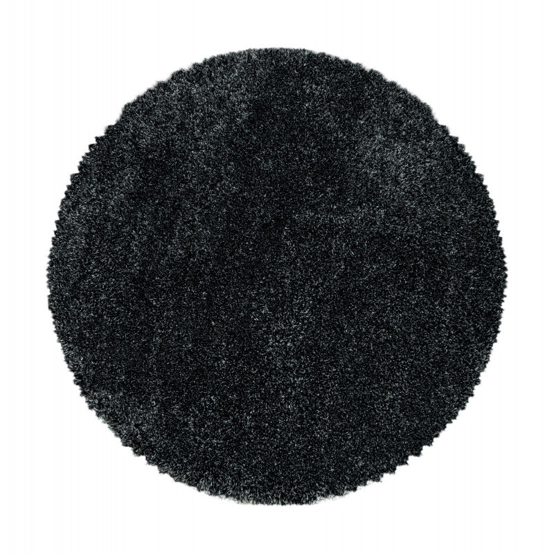 Fluffy Rond Vloerkleed – Antraciet – Hoogpolig & Extra Zacht