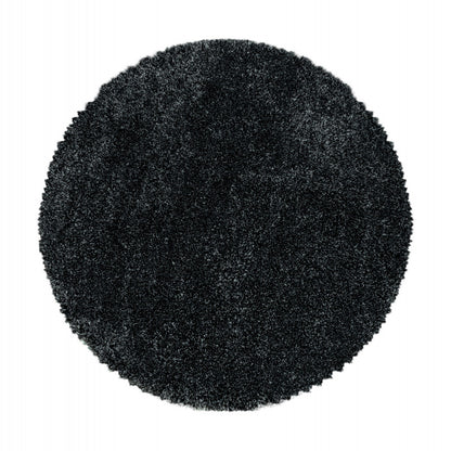 Fluffy Rond Vloerkleed – Antraciet – Hoogpolig & Extra Zacht