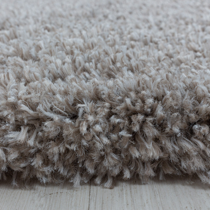 Fluffy Rond Vloerkleed – Beige – Hoogpolig & Extra Zacht